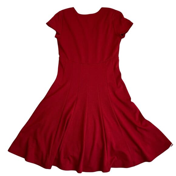 Anthropologie Maeve Sz M Lincoln Center Dark Red Fit & Flare Dress Knee Length - Picture 11 of 16